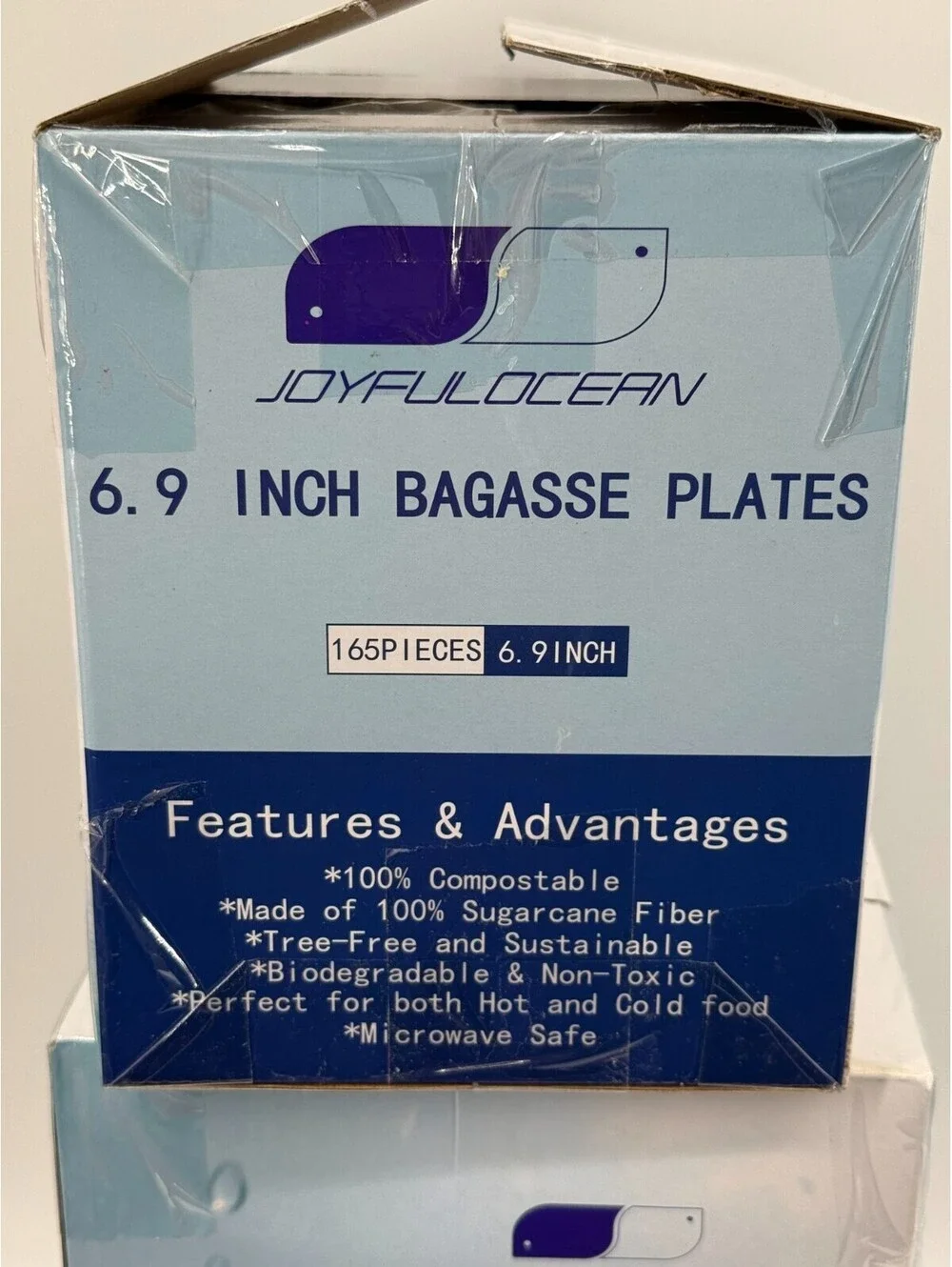 Joyfulocean 6.9 Inch Bagasse Paper Plates Compostable Bleached 165pcs - Lot of 2